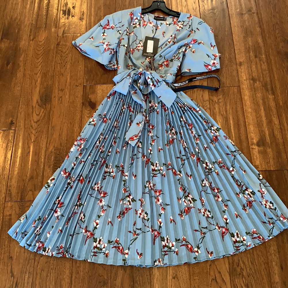 Dusty blue floral dress